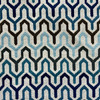 Geometric in Blue / Grey / Brown / Off White | Upholstery Fabric | Heavyweight | Ultra durable | 54" Wide | By the Yard