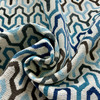 Geometric in Blue / Grey / Brown / Off White | Upholstery Fabric | Heavyweight | Ultra durable | 54" Wide | By the Yard