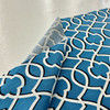 Morrow in Blue | Outdoor Waterproof Upholstery Fabric | Lattice in Blue, Black, White | Europatex | 60" Wide | By the Yard