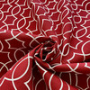 Titan in Cherry | Outdoor Waterproof Upholstery Fabric | Scrollwork in Red and White | Europatex | 60" Wide | By the Yard