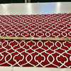 Morrow in Carmine Red | Outdoor Waterproof Upholstery Fabric | Lattice in Red, Black, White | Europatex | 60" Wide | By the Yard