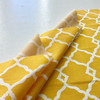 Fretwork Onyx in Yellow | Outdoor Waterproof Upholstery Fabric | Lattice in Yellow and White | Europatex | 60" Wide | By the Yard