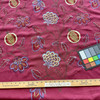 Starlight in Ruby | Embroidered Drapery Fabric | Floral Pomegranate Design in Red, Blue, Brown | Europatex | 57" Wide | By the Yard