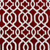 Kirkwood in Admiral Red | Outdoor Waterproof Upholstery Fabric | Lattice in Red and White | Europatex | 60" Wide | By the Yard