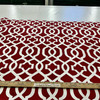 Kirkwood in Admiral Red | Outdoor Waterproof Upholstery Fabric | Lattice in Red and White | Europatex | 60" Wide | By the Yard