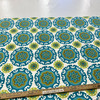 Sundial in Multi | Outdoor Waterproof Upholstery Fabric | Medallions in Green, Blue, White | Europatex | 60" Wide | By the Yard