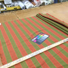 4.5 Yard Piece of Vertical Stripes in Green and Red | Taffeta | Upholstery / Drapery Fabric | 54" Wide | By the Yard
