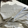 Antique Distressed Full Grain Leather Cow Hide | Light Grey Heavy Suede Texture | 38 to 45 square feet | 3.5 to 4 oz. | Full Hide