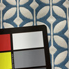 Depeche Mode in Harbor Blue / White | Geometric Upholstery Fabric | Covington | 54" Wide | Cotton / Polyester | Heavy Weight | By the Yard
