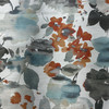 Aqua Fleur in Nectar | Home Decor Fabric | Grey / Orange / Blue | 100% Cotton | Waverly | Medium Weight | 54" Wide | By the Yard