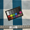 Big Check in Teal | Upholstery / Slipcover Fabric | Teal Blue and White | 100% Cotton | 55" Wide | Medium Weight | By the Yard