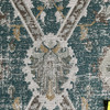 Carpet Heirloom in Peacock | Jacquard Upholstery Fabric | Teal / Brown / White | Kaufmann | 54" Wide | Heavy Weight | By the Yard