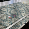 Carpet Heirloom in Peacock | Jacquard Upholstery Fabric | Teal / Brown / White | Kaufmann | 54" Wide | Heavy Weight | By the Yard