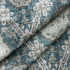 Carpet Heirloom in Peacock | Jacquard Upholstery Fabric | Teal / Brown / White | Kaufmann | 54" Wide | Heavy Weight | By the Yard