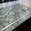 Carpet Heirloom in Peacock | Jacquard Upholstery Fabric | Teal / Brown / White | Kaufmann | 54" Wide | Heavy Weight | By the Yard