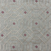 Playmaker in Thistle | Embroidered Upholstery / Drapery Fabric | Lattice Design in Taupe / Rose | Swavelle | 54" Wide | By the Yard