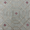 Playmaker in Thistle | Embroidered Upholstery / Drapery Fabric | Lattice Design in Taupe / Rose | Swavelle | 54" Wide | By the Yard