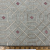 Playmaker in Thistle | Embroidered Upholstery / Drapery Fabric | Lattice Design in Taupe / Rose | Swavelle | 54" Wide | By the Yard