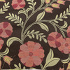 Floral Jacquard in Brown / Red / Green | Upholstery Fabric | Heavy Weight | 54" Wide | By the Yard