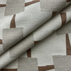 Charger in Nutmeg | Upholstery Fabric | Modern Geometric in Off White / Beige / Brick | Richloom | Heavy Weight | 54" Wide | BTY