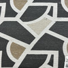 Left Turn in Onyx | Upholstery Fabric | Large Scale Geo in Black / Tan / Off White | Richloom | Heavy Weight | 54" Wide | By the Yard
