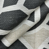 Left Turn in Onyx | Upholstery Fabric | Large Scale Geo in Black / Tan / Off White | Richloom | Heavy Weight | 54" Wide | By the Yard