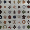 Dingbats in Taupe | Upholstery Fabric | Orange / Grey / Brown / Green |  Heavyweight | 54" Wide | By the Yard