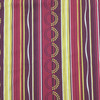 2.75 Yard Piece of Stripes and Circles Jacquard Fabric | Purple / Fuchsia / Gold / White | Heavyweight | Upholstery | 54" Wide | By the Yard