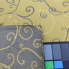 3 Yard Piece of Scroll Swirl Jacquard Fabric | Gold / Grey | Heavy Upholstery | 54" Wide | By the Yard | IMDELDA-1346-REM2