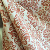 2.5 Yard Piece of Burnt Orange & Off White Damask Upholstery & Curtain Fabric | Double Sided