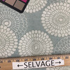 2 Yard Piece of Modern Floral Home Decor Fabric | Light Teal / Off White | Curtains / Light Upholstery | 100% Cotton | 54" Wide | By the Yard | PKL Studios "Pasadena" in Fog