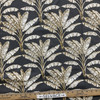 1.7 Yard Piece of Cocotier in Charcoal | Home Decor Fabric | Tropical Palm Leaves | Grey / Beige / Tan | Drapery | 54" Wide | Stof France | Medium Weight | By The Yard