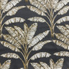 1.7 Yard Piece of Cocotier in Charcoal | Home Decor Fabric | Tropical Palm Leaves | Grey / Beige / Tan | Drapery | 54" Wide | Stof France | Medium Weight | By The Yard