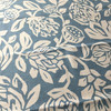 2.875 Yard Piece of Contemporary Floral | Home Decor Fabric | Blue / Natural Tan | 54 Wide | BTY