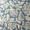 2.875 Yard Piece of Contemporary Floral | Home Decor Fabric | Blue / Natural Tan | 54 Wide | BTY