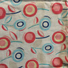 2 Yard Piece of Abstract Pink Blue Cherry Print Lightweight Woven Fabric | Poly Cotton | Drapery Apparel Lining Crafts