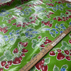 1.875 Yard Piece of Oilcloth Strawberries Green | Heavyweight Oilcloth Fabric | Home Decor Fabric | 47" Wide