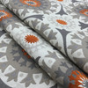 1.75 Yard Piece of Medallion Jacquard Fabric | Orange / Taupe / Off White / Grey | Heavyweight Upholstery | 54" Wide | By the Yard | Circadia in Quartz