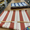 Recacril Striped Rust Orange / Beige / Off White | Waterproof Awning & Marine Canvas | 100% Solution Dyed Acrylic | 47" Wide | By the Yard