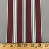 Recacril Dalias Stripe R- 434 Burgundy Red / White / Grey | Waterproof Awning & Marine Canvas | 100% Solution Dyed Acrylic | 47" Wide | By the Yard