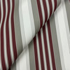 Recacril Dalias Stripe R- 434 Burgundy Red / White / Grey | Waterproof Awning & Marine Canvas | 100% Solution Dyed Acrylic | 47" Wide | By the Yard