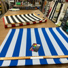 Recacril Foix Stripe Blue and Heathered Blue / White R-166 | Waterproof Awning & Marine Canvas | 100% Solution Dyed Acrylic | 47" Wide | By the Yard