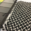 2.875 Yard Piece of Black and White Florencia Weave Wool Fabric | 80/20 | 20oz | Chevron