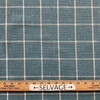 1 Yard Piece of Seaview in Baltic Blue | Upholstery Fabric | Windowpane Plaid in Turquoise / Cream  | Medium Weight | 70% Polyester, 30% Cotton  | Richloom | 54" Wide | BTY