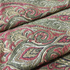 1.12 Yard Piece of Paisley Ogee Red / Green  | Upholstery Fabric | 54" Wide | By the Yard