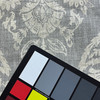 Lydia in Stone | Home Decor Fabric | Damask Medallion in Grey / Off White  | Covington | 54" Wide | By the Yard