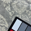 Lydia in Stone | Home Decor Fabric | Damask Medallion in Grey / Off White  | Covington | 54" Wide | By the Yard
