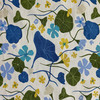 Nasturtiums in Blueberry | Home Decor Fabric | Floral in Blue / Yellow / Green / White | PK Lifestyle | 54" Wide | By the Yard