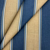 Mcada Stripe in Marine | Outdoor Waterproof Upholstery Fabric | Stripes | Navy Blue / Tan / White | Richloom Brand | 100% Polyester | 54" Wide | By the Yard.