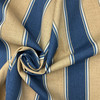 Mcada Stripe in Marine | Outdoor Waterproof Upholstery Fabric | Stripes | Navy Blue / Tan / White | Richloom Brand | 100% Polyester | 54" Wide | By the Yard.